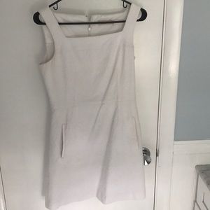 White Tory Burch waffle dress with pockets